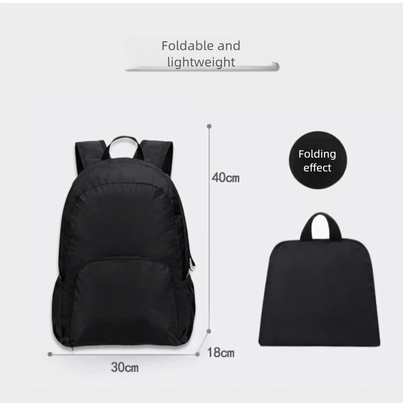 Camel Same Style Outdoor Sports Dual-use Foldable Water-resistant Hiking Lightweight Backpack Travel Bag Black_voghion.com