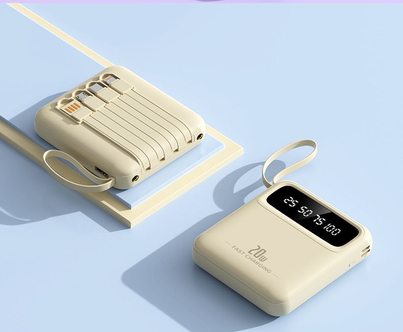 Handy-Zubehör Mini Portable Power Bank 20000 MAh Große Kapazität Handy Power Bank Mit Gebaut In Kabel_voghion.com