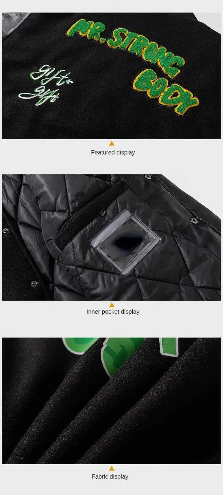 Vestes en cuir, vestes rouges : veste de baseball tendance, vestes d'hiver en fourrure pour hommes - Parka chaude boutonnée style universitaire_voghion.com