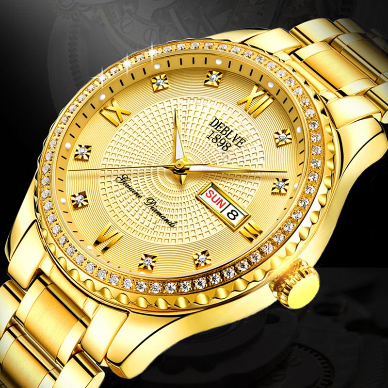 Drilling Swiss Brand Automatic Movement Watch Luminous Calendar Watch Men Korean Waterproof_voghion.com