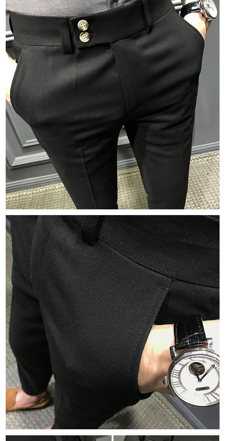 Summer For Men, Slim Fit Suit With Small Feet, Casual Trendy 9-point Pants, Thin Men's Pants_voghion.com