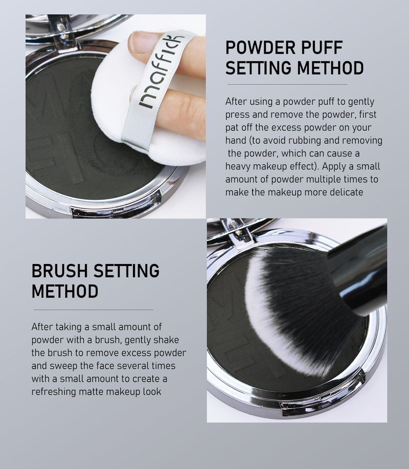 Puder MAFFICK Weiches Make-up-Puder für den Haaransatz, lang anhaltendes Make-up mit doppeltem Zweck, Ölkontrolle und kein Make-up_voghion.com