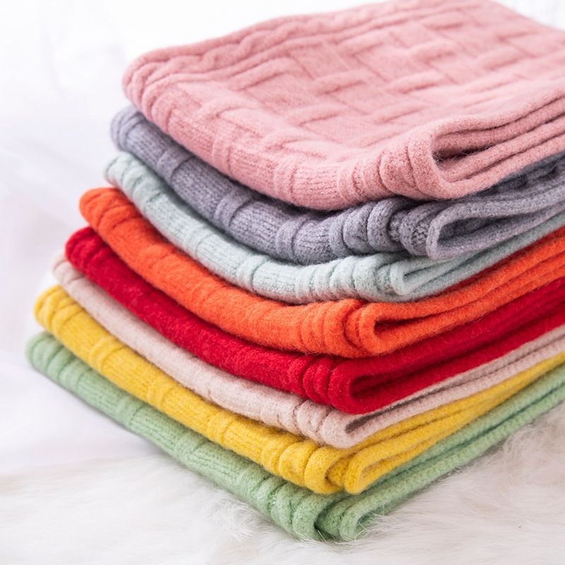 Girl boy's pure color Korean version scarf autumn winter, cute children's scarf, thickened and warm for 2-10 years old_voghion.com