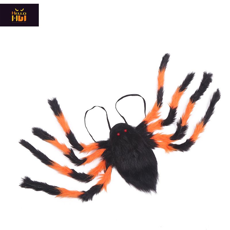 Accessoire de déguisement d'araignée géante et effrayante - Décoration effrayante pour fête d'Halloween, araignée colorée à sangle pour cosplay et farces_voghion.com