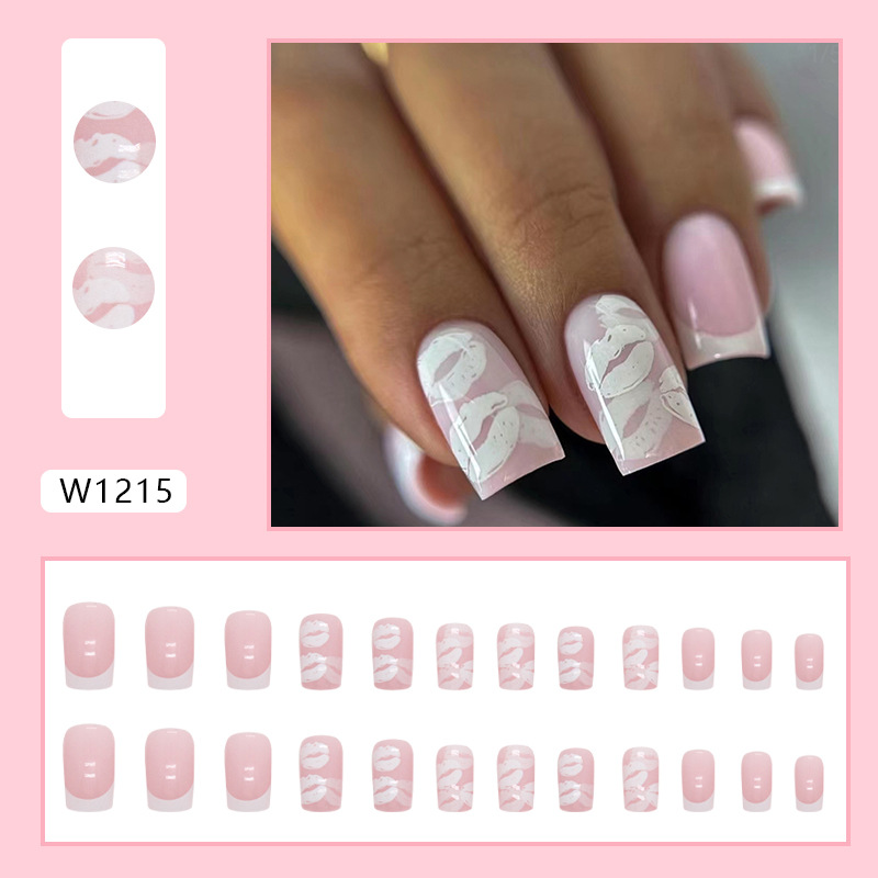 Weißer französischer, minimalistischer, mittellanger Instagram-Stil, sexy Lippenmaniküre-Fälschung, kann Nägel sein_voghion.com