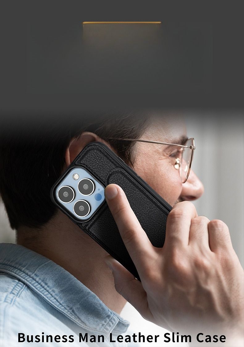 Applicable To 16 Leather Case, Apple 15 Magnetic Suction 14 Card, Mobile Phone Case 13magsafe Protective Case, Anti-fingerprint._voghion.com