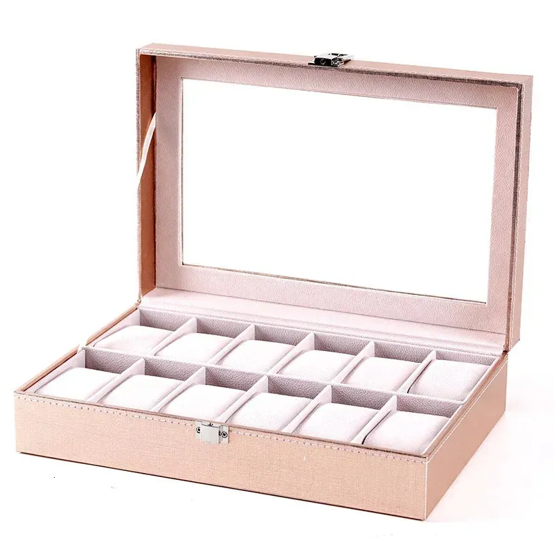 61012 20 Slots Wrist Holder Storage Case Organizer PU Leather Watch Display Box Regalos Para Hombre 240511_voghion.com