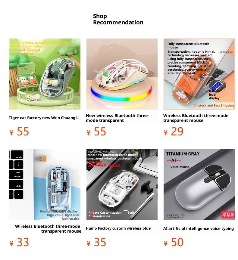 Souris figurine magnétique ergonomique lumineuse sans fil Bluetooth rechargeable trois modes Digitex Huma, neuve et créative. Cadeau original._voghion.com