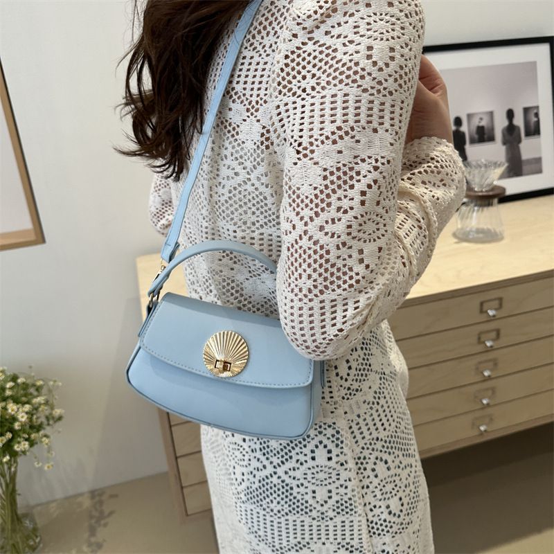 New Fashion Trendy High end Lock Buckle Handheld Small Square for Women's 2024 Summer Versatile and Beautiful One_voghion.com