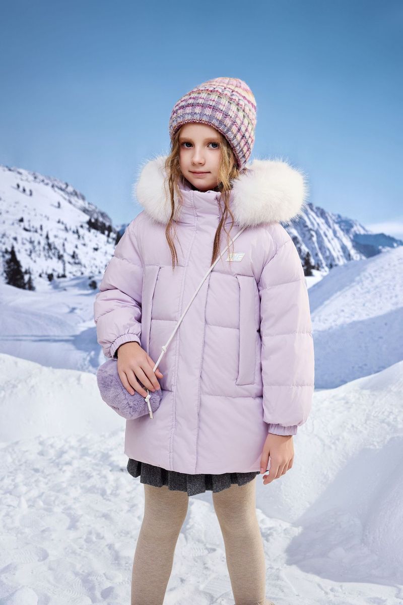 Piumino invernale in stile coreano per ragazze – Piumino con cappuccio color caramella e finiture in pelliccia, caldo e alla moda, giallo pastello/lavanda/verde_voghion.com