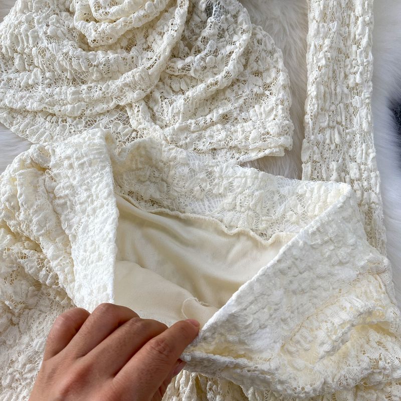 Elegantes zweiteiliges Set für französische Damen: Sexy Top mit V-Ausschnitt und Meerjungfrauenrock für den Sommerurlaub am Strand_voghion.com