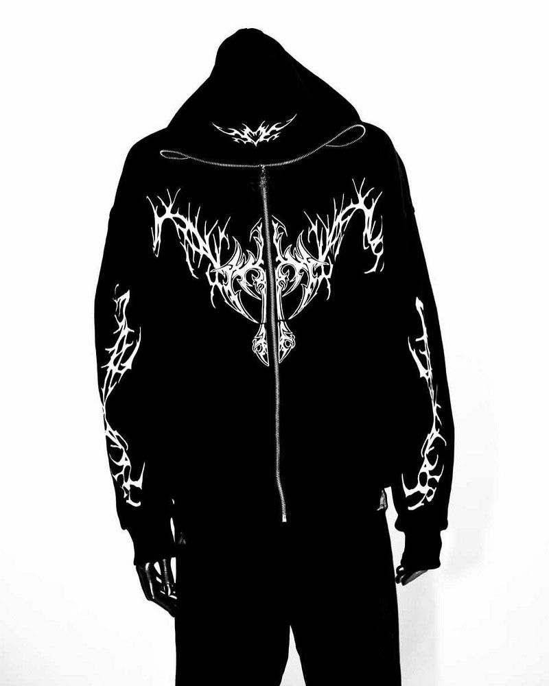 Sudadera con capucha estilo europeo y americano para otoño e invierno, nueva sudadera con capucha con estampado gótico, moda urbana, punk, deportiva, Y2k, tendencia_voghion.com
