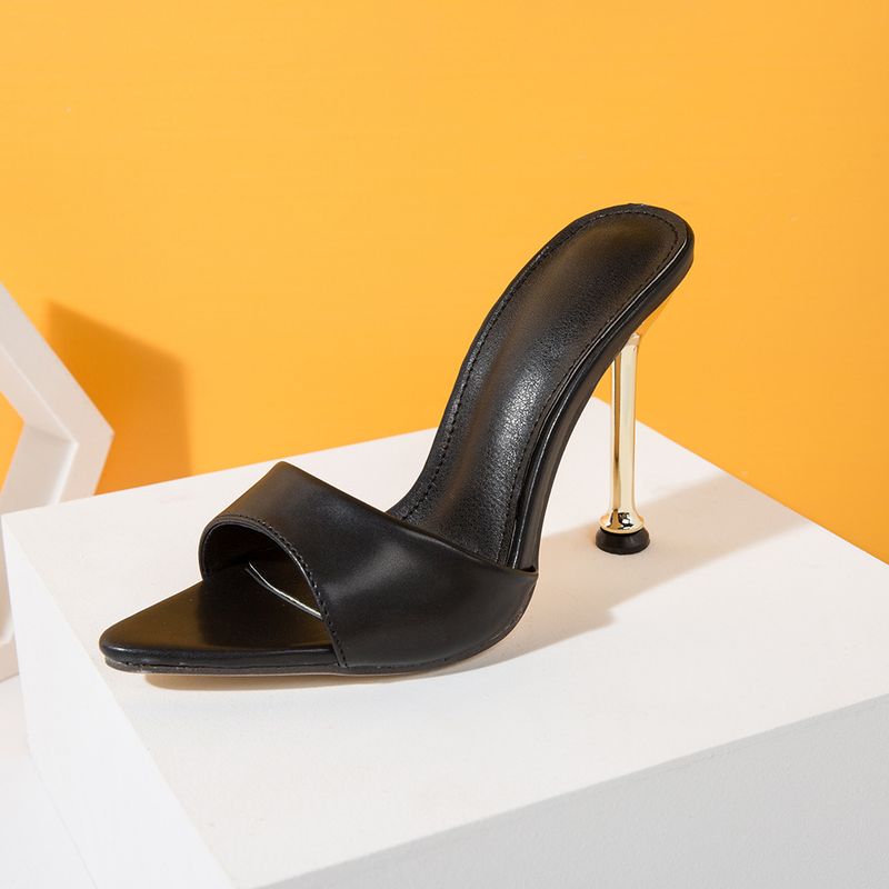 New Pointy Electroplated High Heel Sandals_voghion.com