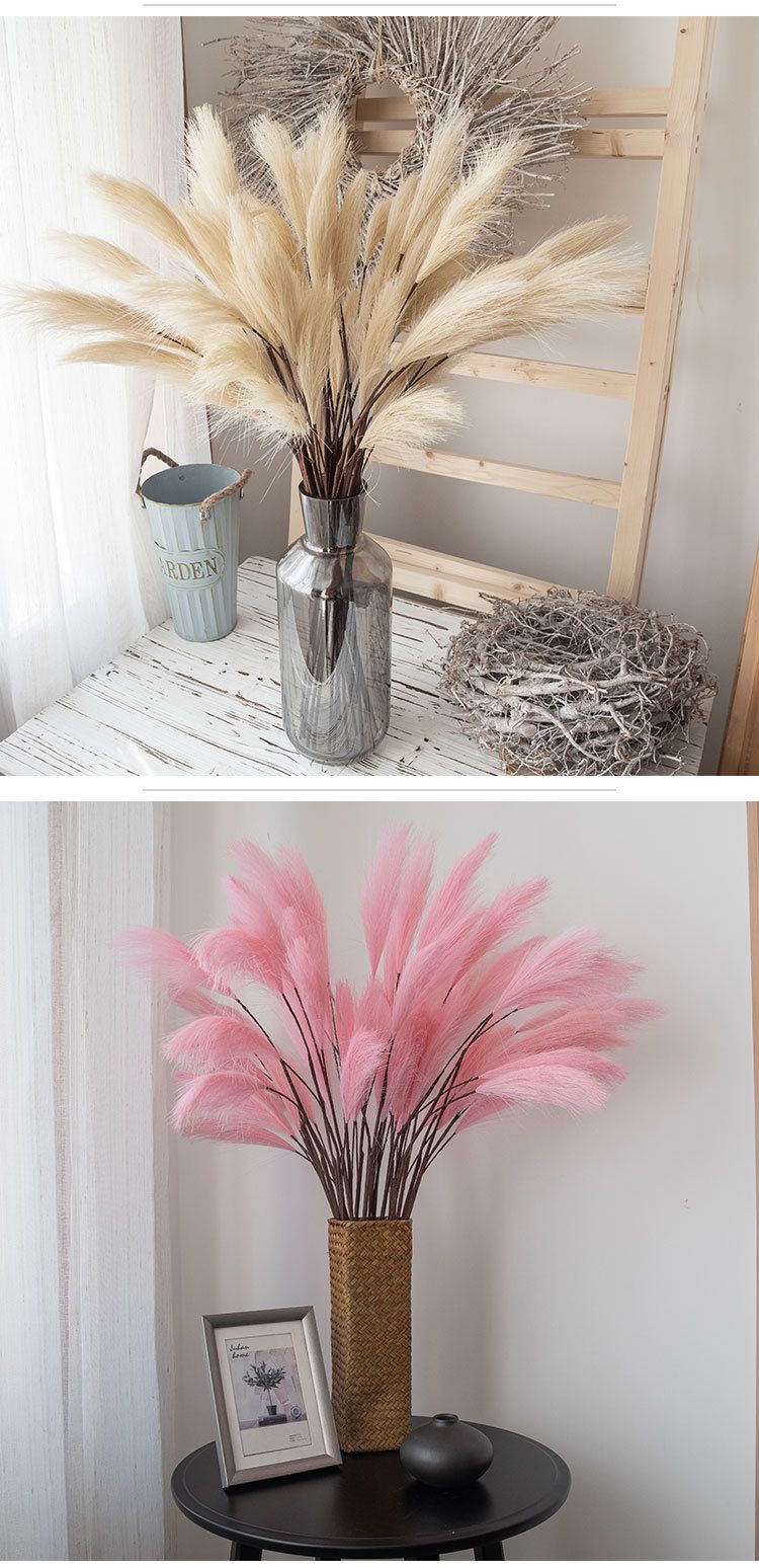 Le decorazioni di pampa di canna simulano fiori e piante verdi per le celebrazioni di nozze_voghion.com
