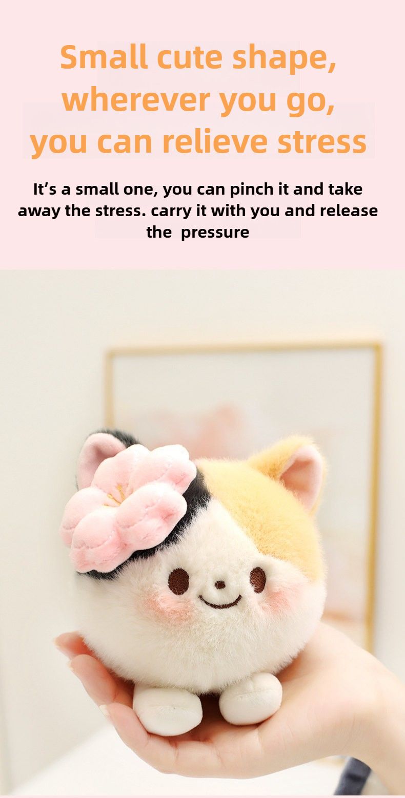 Stress Relieving Cute Pet Pinch Music Decompression Ball Plush Toy Elephant Kitten Pendant Puppy Rabbit Doll Keychain_voghion.com
