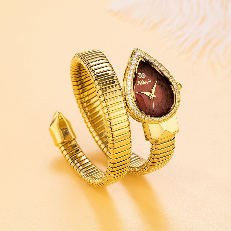 Orologio da polso da donna a forma di serpente, dal design unico, classico e squisito, intarsiato, nuovo in Europa e America, 2025_voghion.com