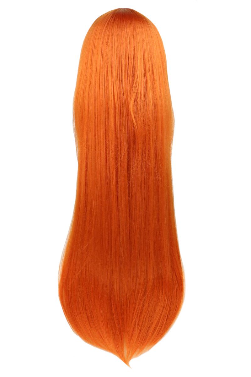 Kuum müük Pikk Sirge Cosplay Parukas Must Lilla Roosa Sinine Hõbehall Blond Valge Oranž Pruun Sünteetilised Juuksed Parukad_voghion.com