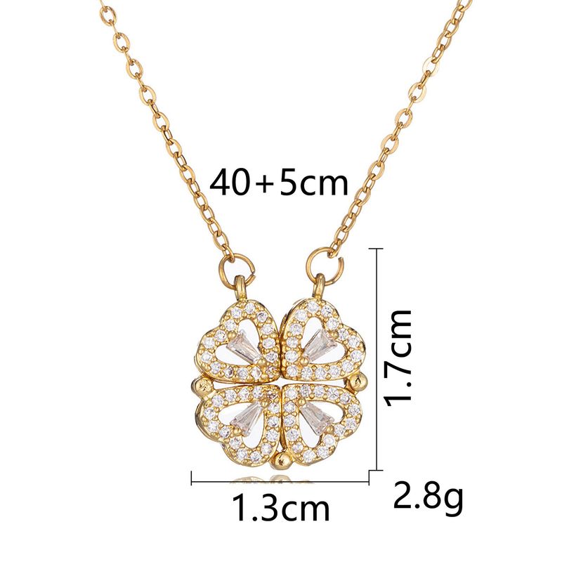 Vierbladige klaver ketting licht luxe sleutelbeen ketting titanium staal niet vervagend_voghion.com