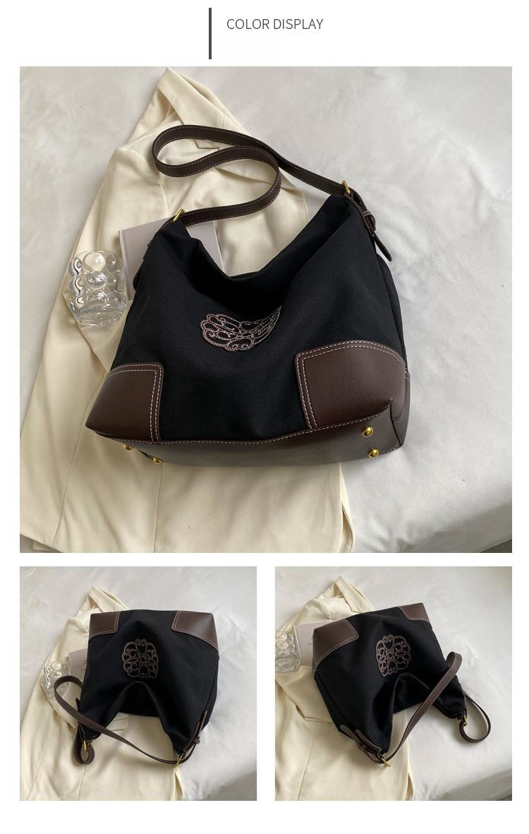 Sac en toile décontracté pour femmes, sac à la mode sous les bras, texture niche tout-en-un, grande capacité, sac Luo Yiwei_voghion.com