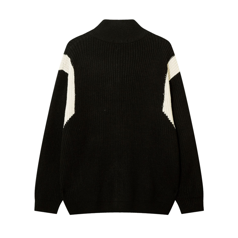 Herrenbekleidung Bestickte Reißverschluss Strickjacke Jacke Männer Trendy Paar Outfit Lose Pullover_voghion.com