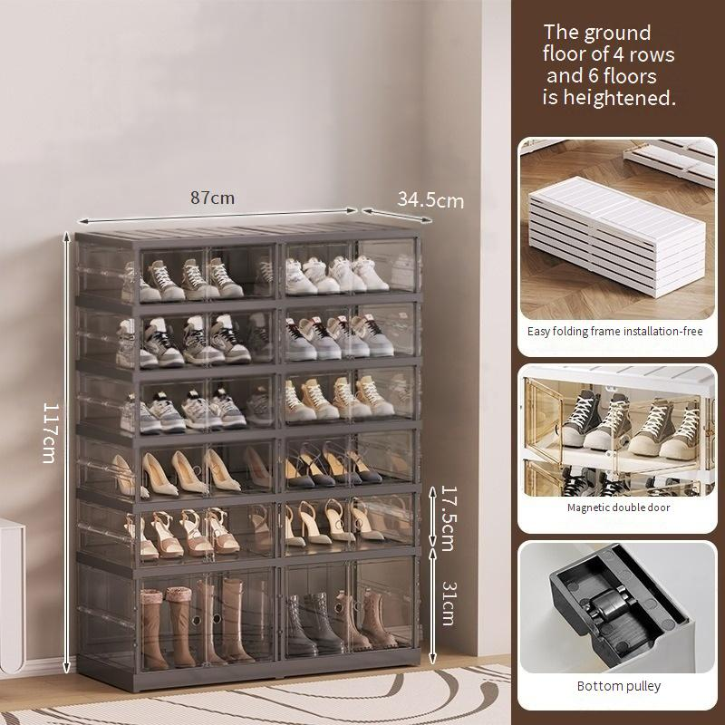 viditelný Box Box Skládací Box Box Úložný Box Nastavitelná Box Skříňka Instalace Transparentní Boty Storange Botník, organizér na boty_voghion.com