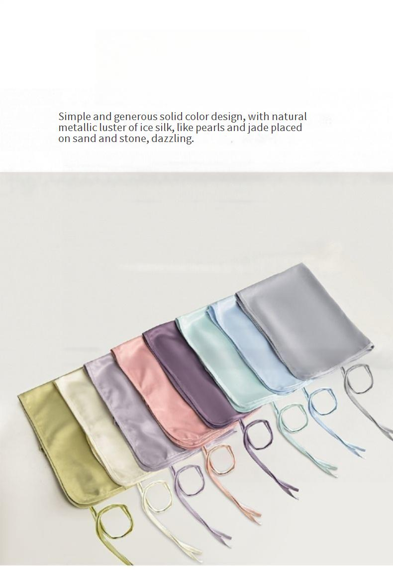Washable Silk Pillowcase - Summer Cooling & Ultra-Smooth (Elastic Band, Single Size, Multiple Solid Colors Available)_voghion.com