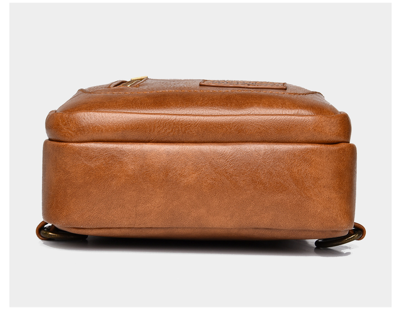 Business Retro Men's Large Capacity Shoulder Messenger Bag Portable Waterproof Tactical Chest Bag Casual Small Backpack Pu Ultra Light_voghion.com