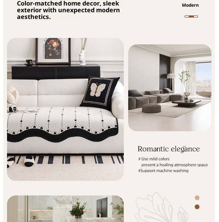 Chenille Sofa Cushion Cover – Custom Non-Slip Protector For Sectional Sofas (Striped, 30+ Sizes)_voghion.com