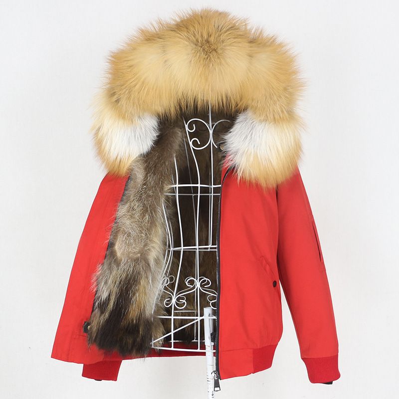 Abbigliamento donna nuovo stile parka fodera in pelliccia di procione ispessita vera pelliccia di volpe staccabile grande collo di pelliccia giacca cappotto di pelliccia_voghion.com