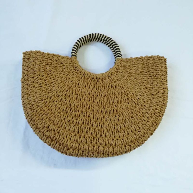Women's Bags New Semi Circular Woven Straw Bag, Beach Bag, Cute Women's Bag, Shell Bag_voghion.com