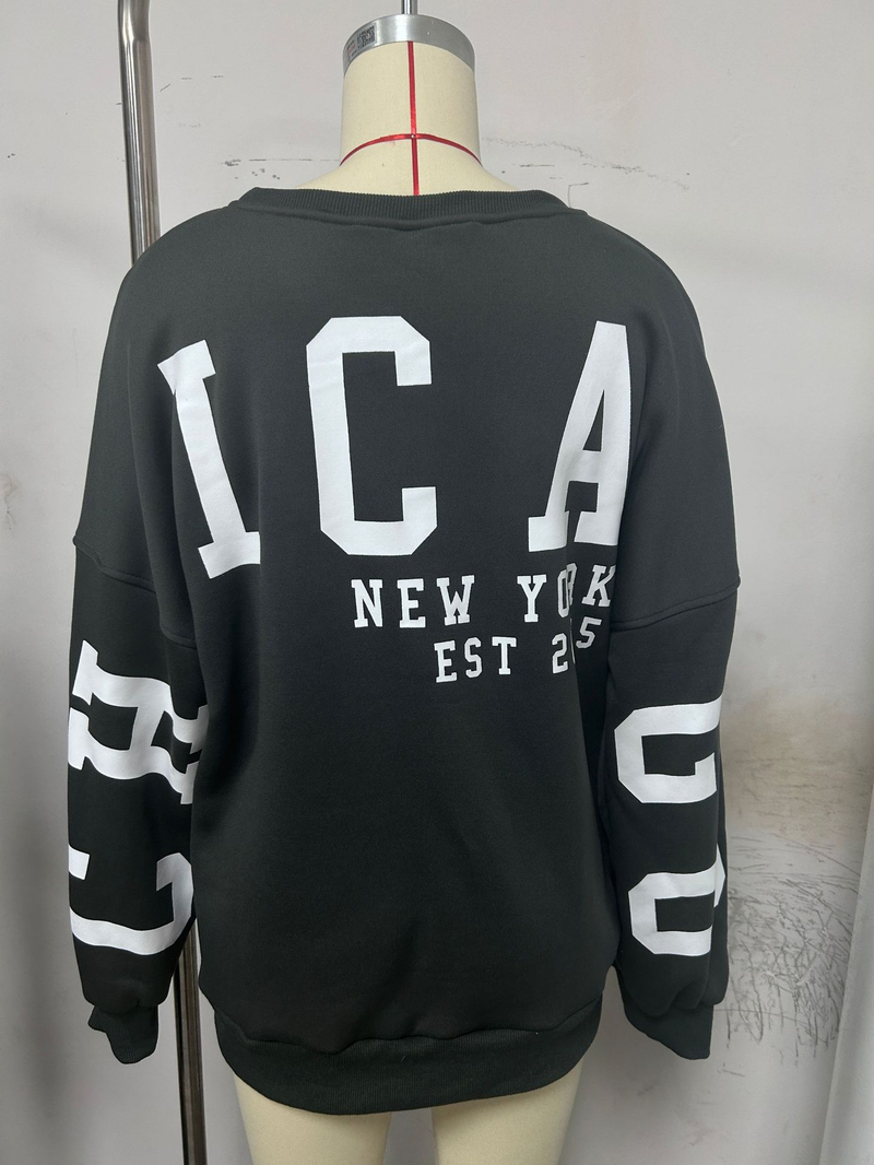 2022 Moda femminile europea e americana transfrontaliera casual elegante stampato spesso versatile manica lunga_voghion.com