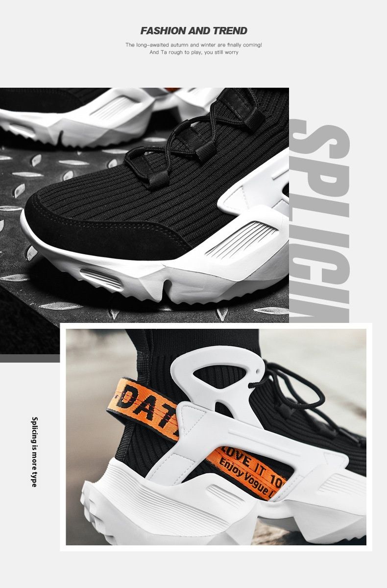 Trendy Dad 2022 Herbst Flyknit High Top Casual Sports Ultraleichte große Herrenschuhe_voghion.com
