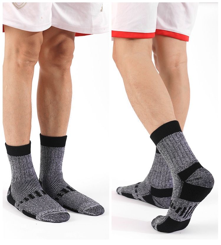 Wangjia Neue Cross-Border Merino Herren-Wollsocken, dick verdickt, warm, für Herbst und Winter, Sport, Freizeit, einfarbig, zum Wandern_voghion.com