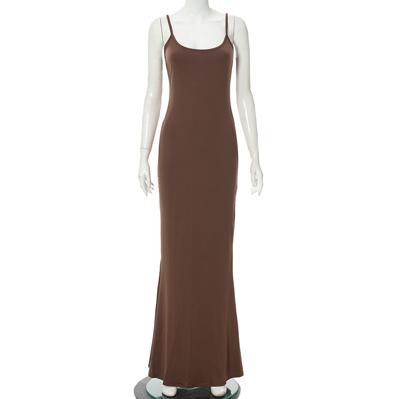 Women's room peach pure slimming peach hip strap long fishtail skirt_voghion.com