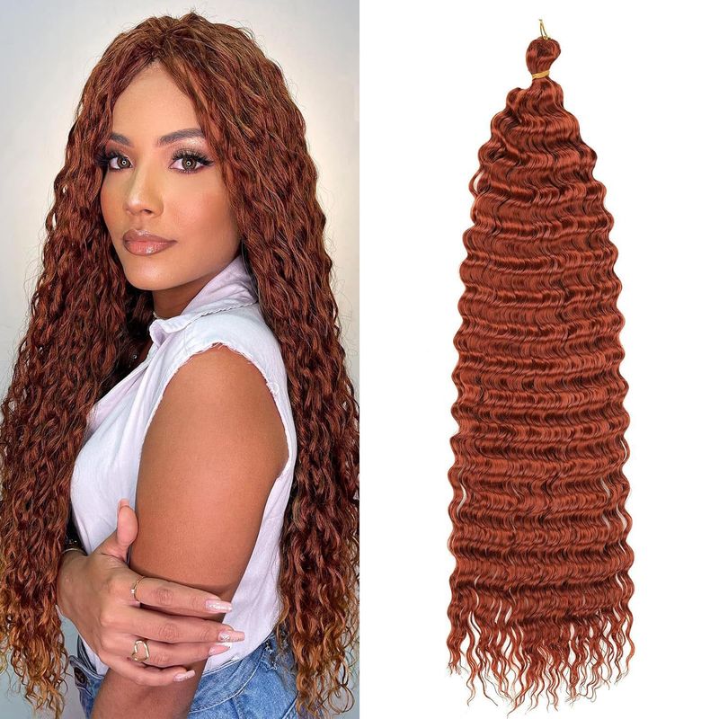 Deep Water Wave Crochet Hair Extensions – Europäischer und amerikanischer Stil, Kunstfaser, lockige Perücke_voghion.com