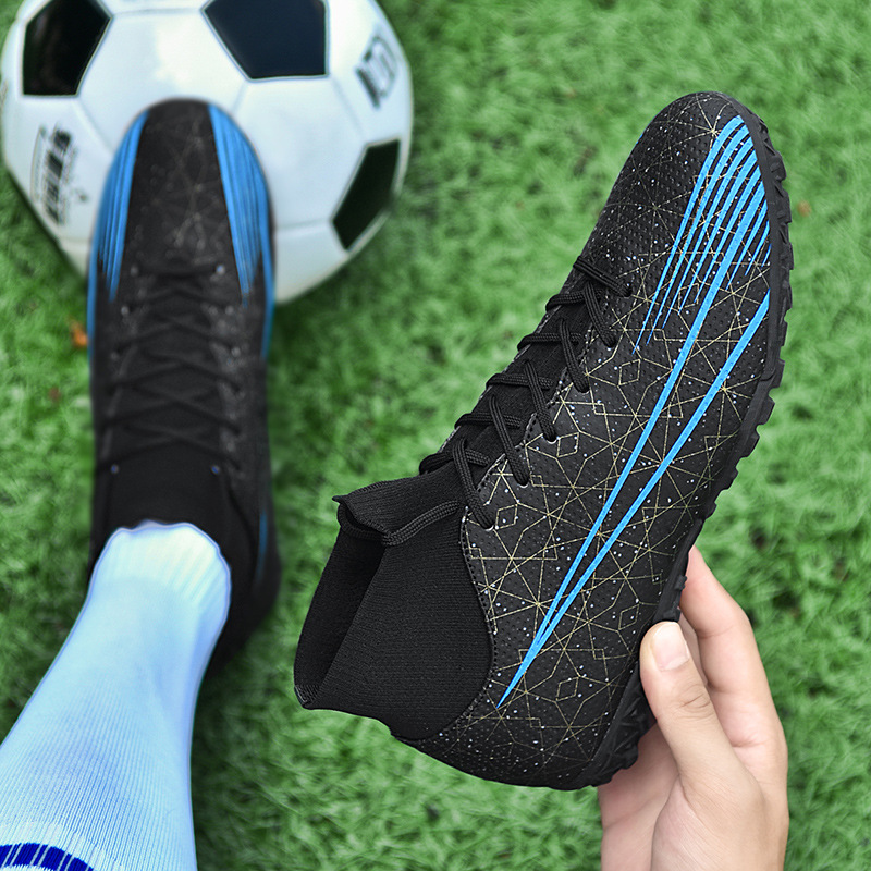 Scarpa da calcio a punta lunga Scarpe da ginnastica da allenamento per bambini in pelle per bambini Scarpe da ginnastica alte da uomo di grandi dimensioni_voghion.com