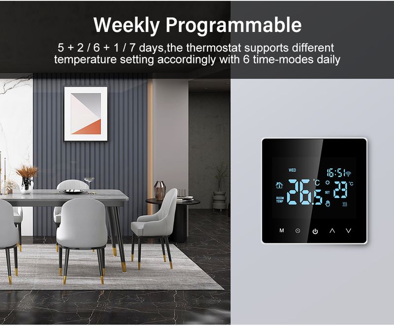 Thermostat Wifi intelligent Tuya pour chauffage de l'eau/chaudière à gaz, contrôleur électrique ou de température pour Alexa Google Home 220 V_voghion.com