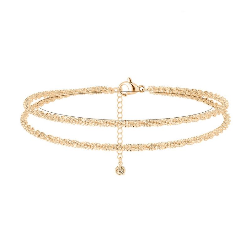 【】Tobillera de cadena fina ajustable, sencilla y versátil para mujer_voghion.com