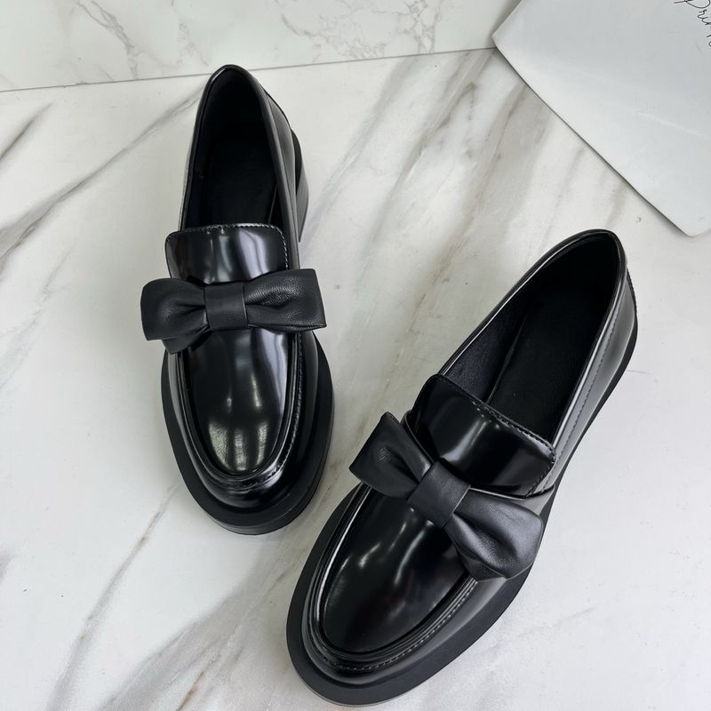 S*W Unbeschriftete 25 neue kleine Loafer aus echtem Leder im britischen Stil, schwarz, weiche Sohle, bequeme Arbeitsschuhe_voghion.com