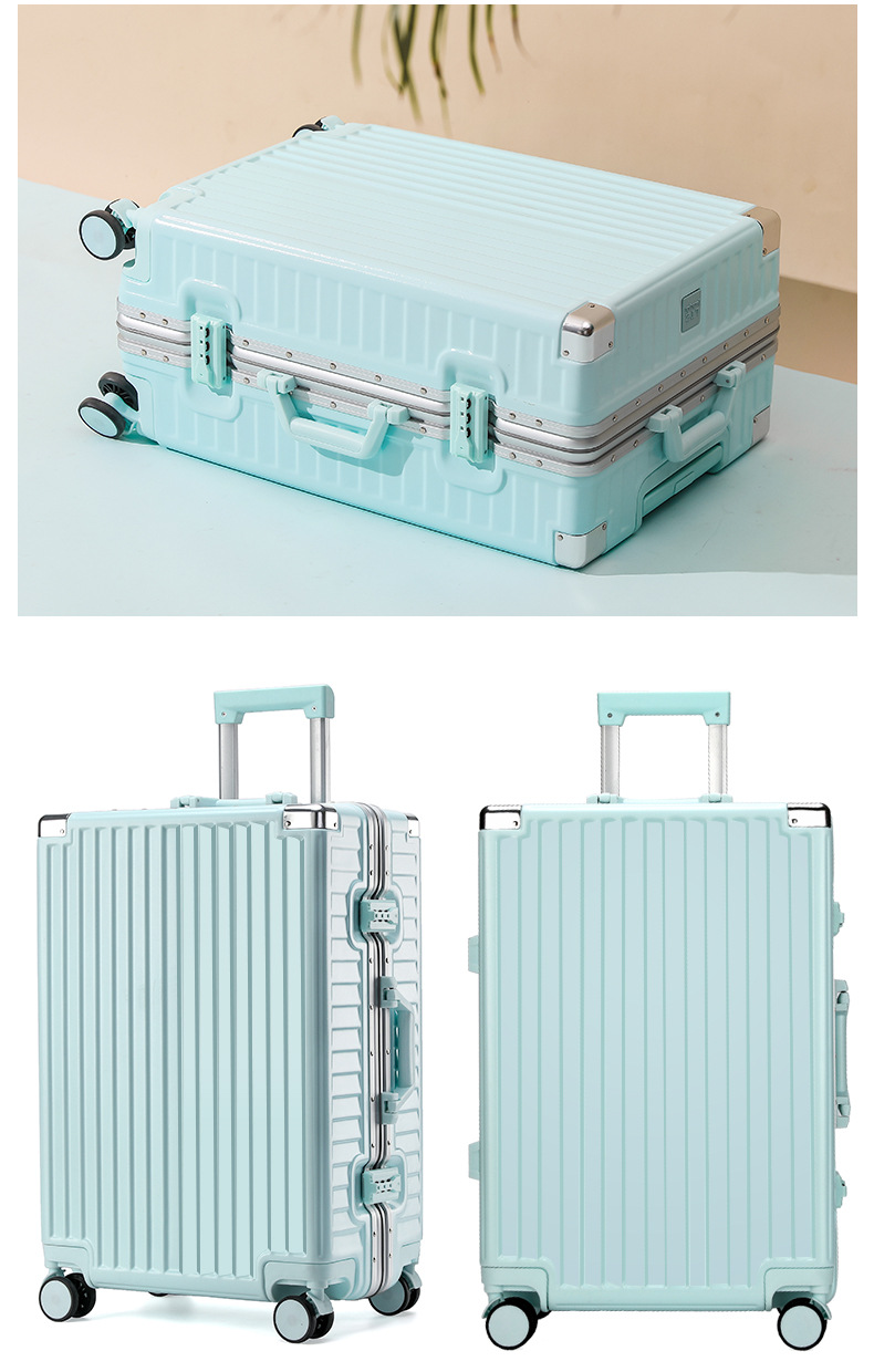 Luggage aluminum frame pull rod luggage universal wheel new password travel boarding box 24 female sex_voghion.com