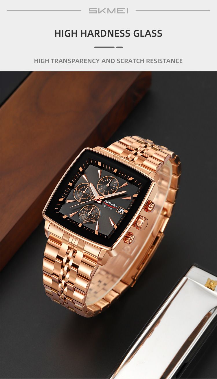 Orologio da polso al quarzo con cronometro da uomo e da donna, di lusso, con data, design alla moda, impermeabile, Reloj Hombre_voghion.com