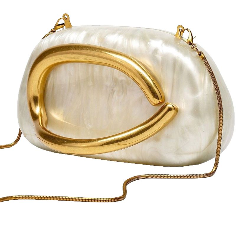 Borsa a tracolla da donna, nuova, monospalla, con conchiglia irregolare, in acrilico, da sera, da sposa, alla moda, 2025_voghion.com