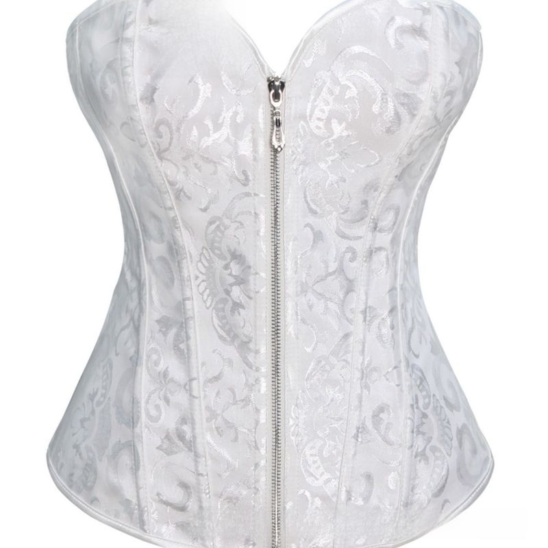 Korse Kaynak Çapraz Kaynak Fermuarlı Gelinlik Taban Bel-kapalı Göğüs Vücut Şekillendirici Saray Korse_voghion.com