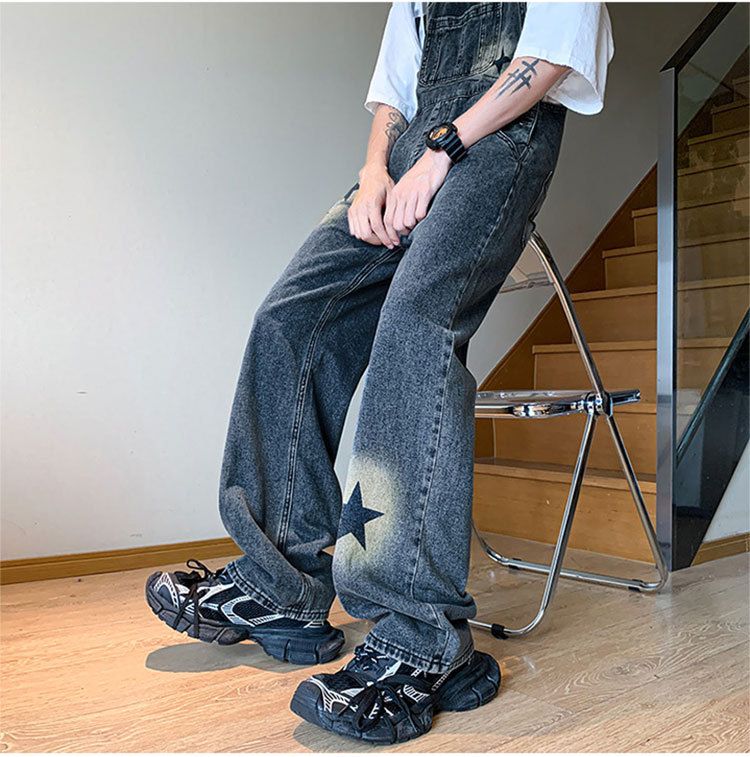 Vīriešu apģērbs Džinsa bikšturi vīriešu taisni ikdienas mazgāšanas hipster retro planktona bikšturi_voghion.com