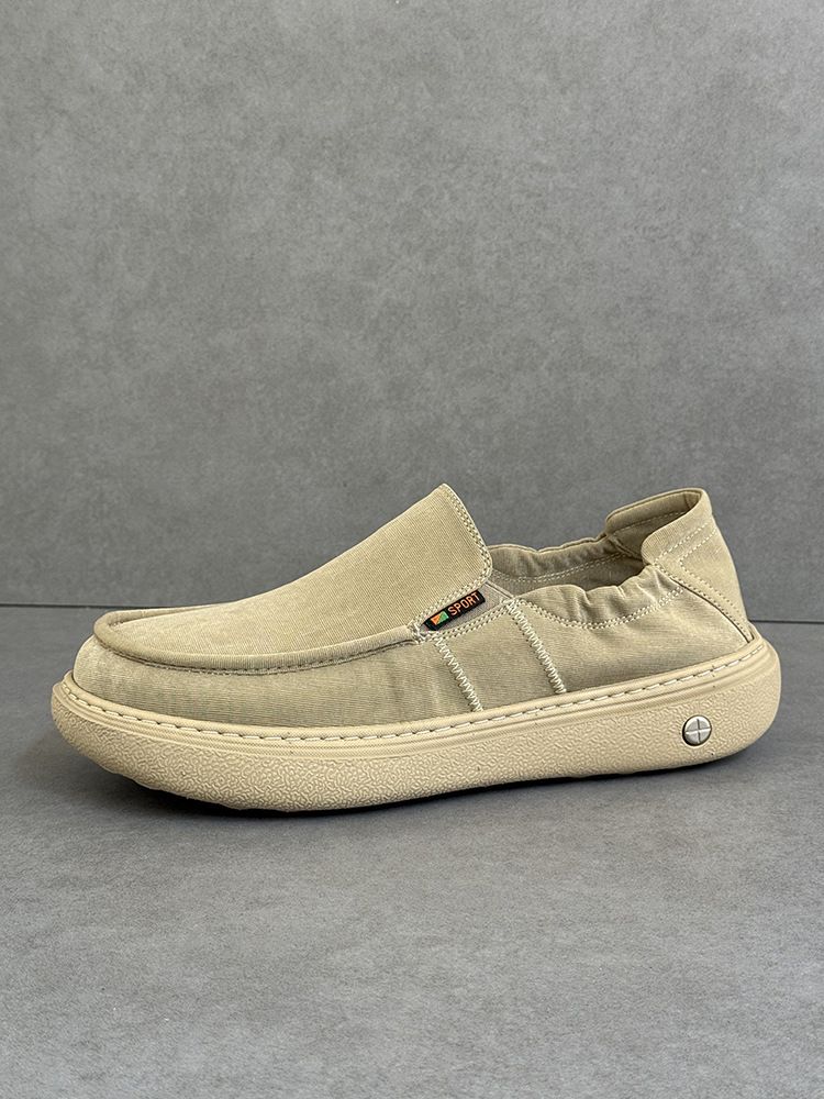 New Summer Men's Lightweight Thick Comfortable Canvas Soft Sole Breathable Casual Shoes Slip-On Loafers_voghion.com