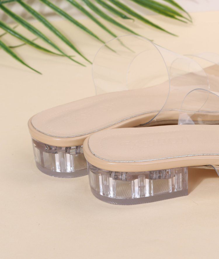 Women Sandals Fashion Summer Shoes Beach Ladies Clear Sandal Comfortable High Heels Woman Transparent Medium Heel New_voghion.com
