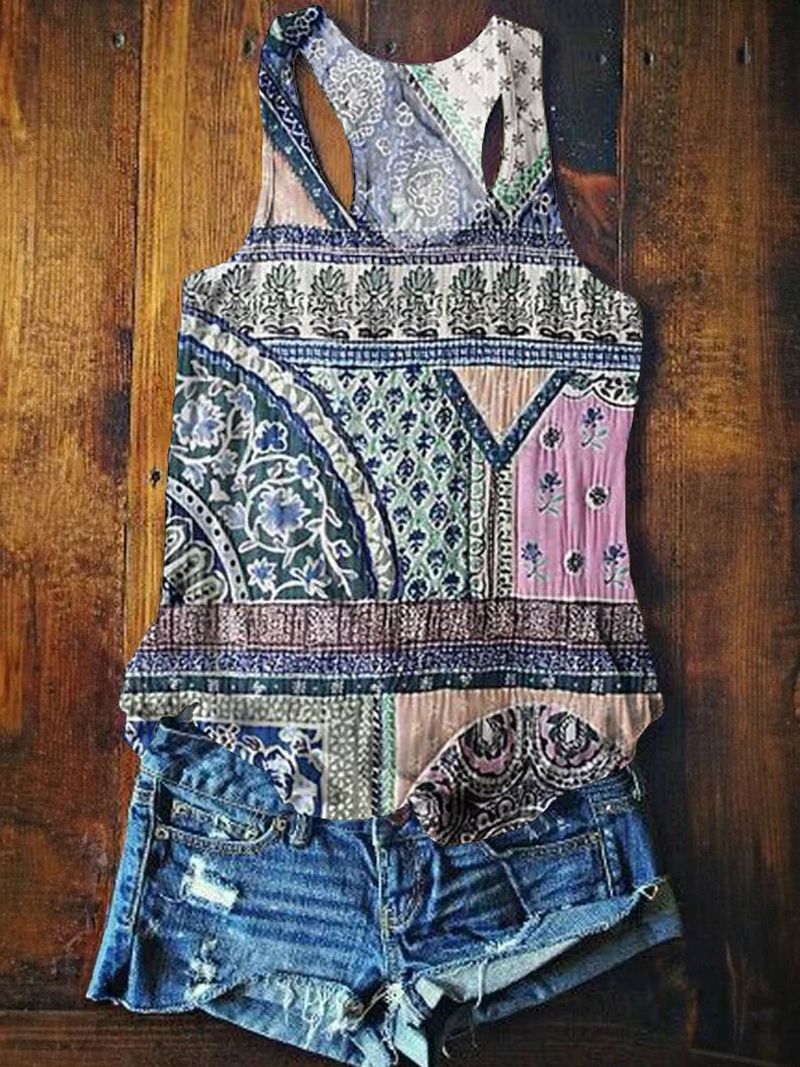 New Top Style 3D Digital Printing Fashionable And Personalized Sleeveless Women's Bottom Shirt I-shaped Vest For Women_voghion.com