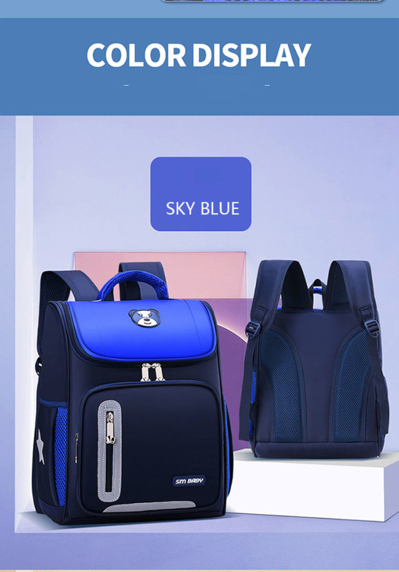 Mochilas para niños, mochilas escolares, protección para la columna vertebral y reducción de carga para niños y niñas, mochila reflectante con logotipo impreso._voghion.com