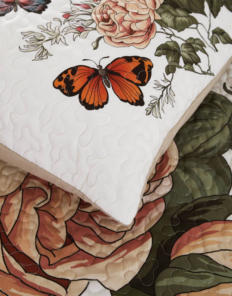 CG42 Floral Rich Bed Cover Set, Suitable For Bedrooms And Living Rooms (1*bedspread +2* Pillowcase, No Quilt Core Or Pillow Core)_voghion.com