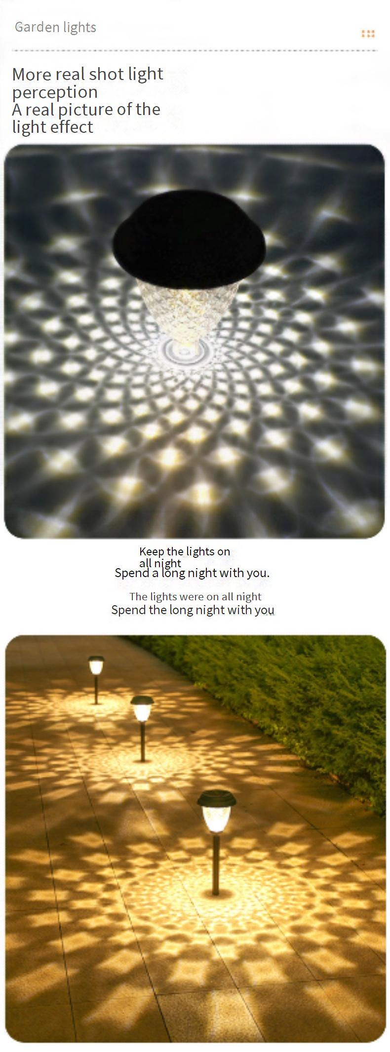 Solar-Gartenleuchten für den Außenbereich – 10 W LED-Dekorationsleuchten mit warmen und mehrfarbigen Optionen, ABS IP65 wasserdicht für Rasen und Wege_voghion.com